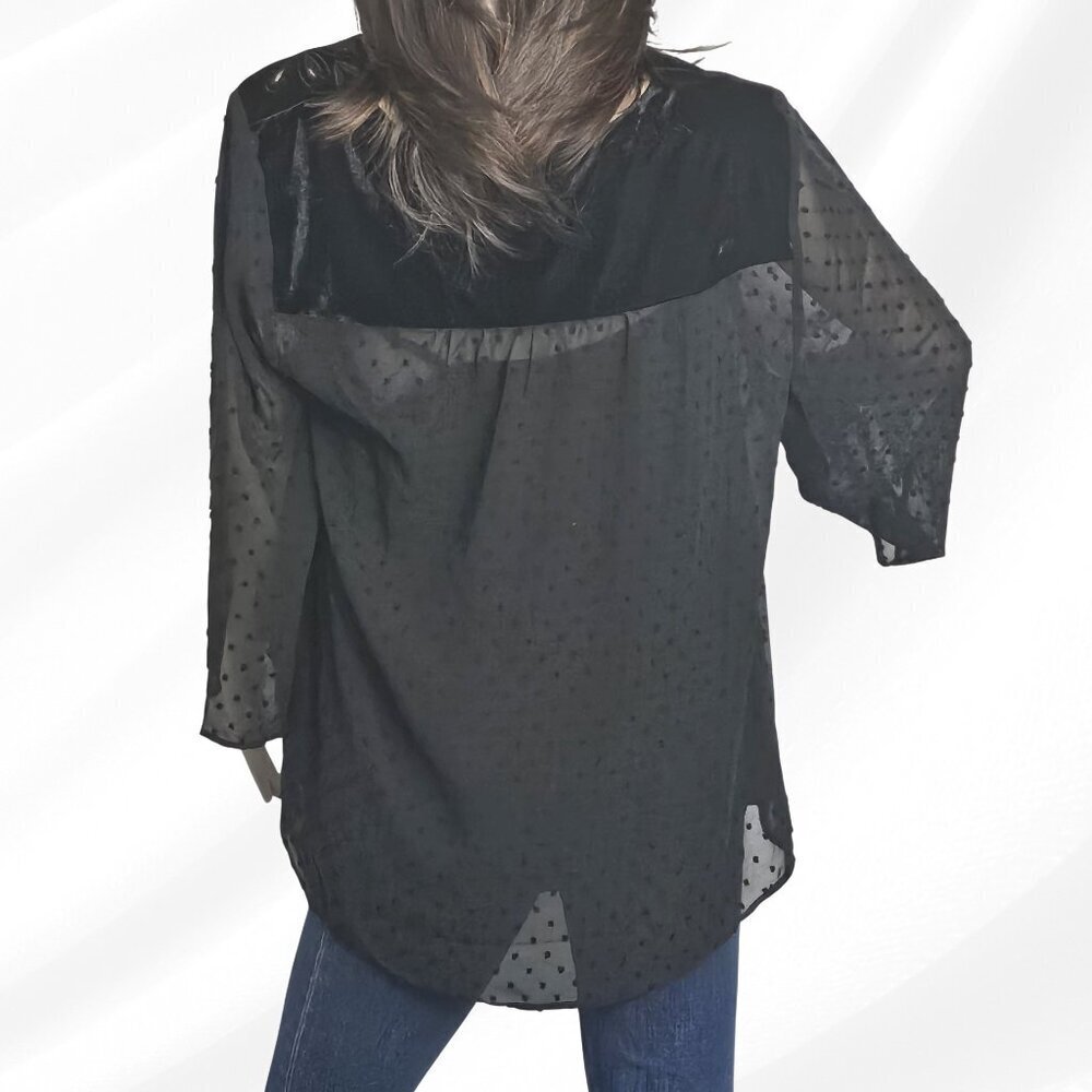 2/$50 Style & Co Black 2 Piece Pullover Blouse Plus Size 0X NWT - Picture 3 of 8